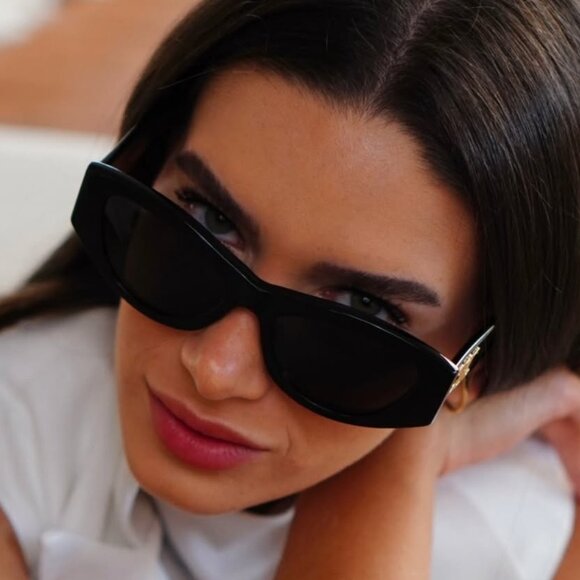 Celine CL40308U 57B TRIOMPHE Sunglasses Beige Cat Eye Frame, Grey Lenses - Picture 7 of 13